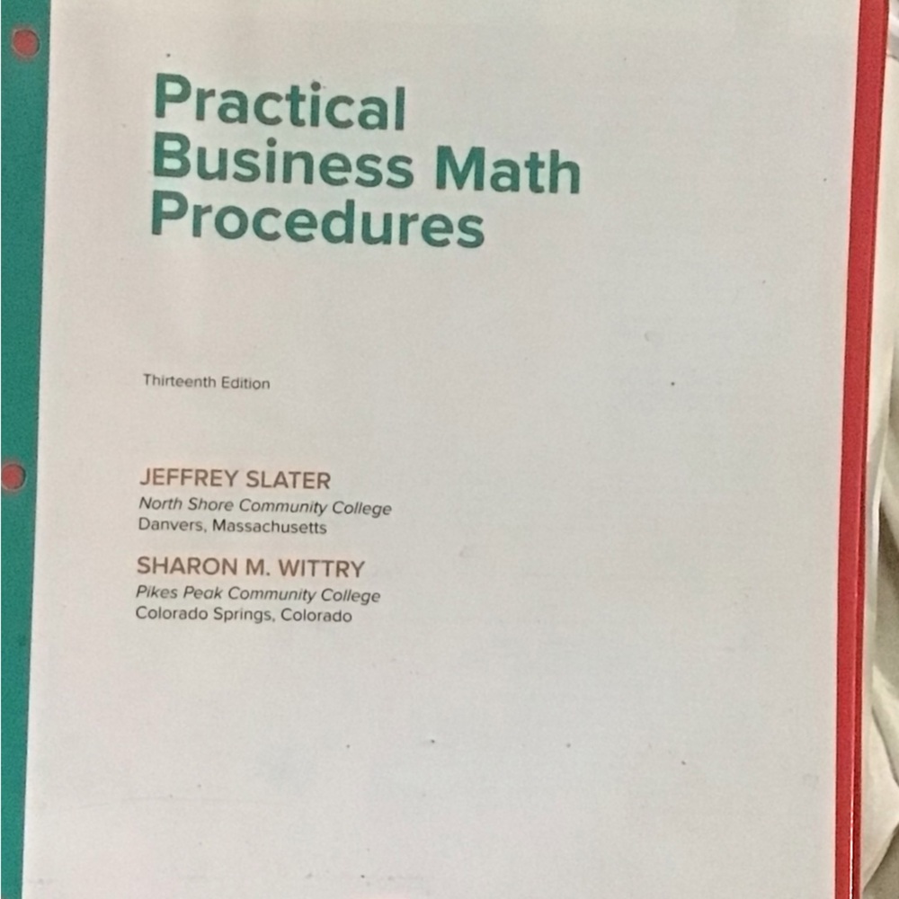 Practical Business Math Procedures Textbook